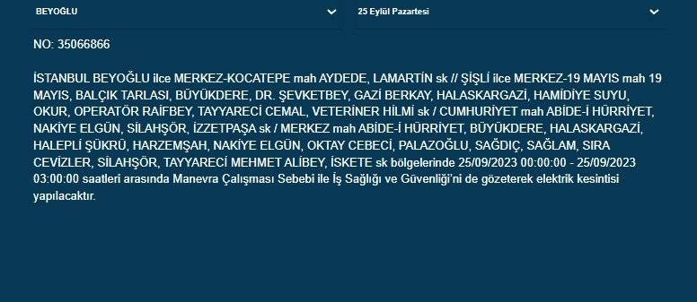 BEDAŞ İstanbul’un 22 ilçesinde elektriklerin kesileceğini duyurdu - Resim: 15